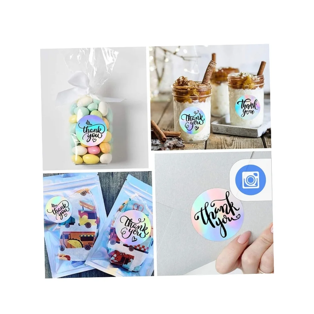 👣4/$20.  Thank You Stickers Roll - Multicolor 500 Pcs. 1" - Picture 5 of 5